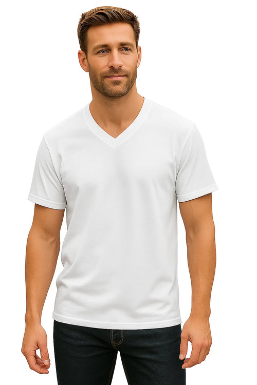 A1 Men's Black V-Neck T-Shirts| white |multipack  | Soft Cotton | Size 4X- Large