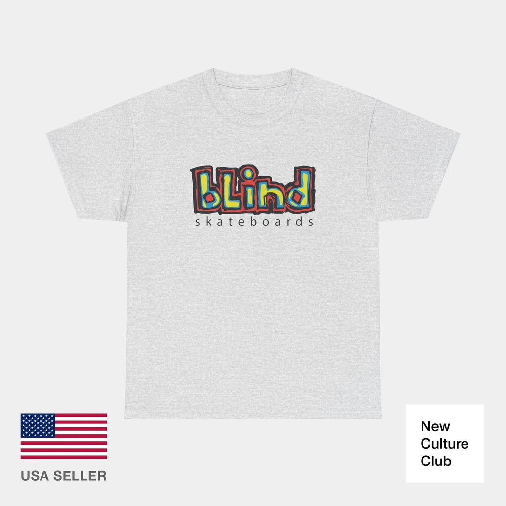 blind skateboards Vintage Logo v1 Yellow Gonz Retro Classic Skate TShirt Print