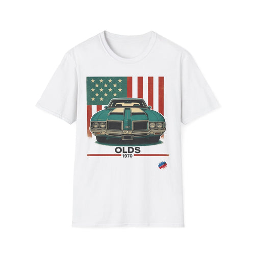 1970 Olds 442 Muscle Car USA Flag American Classic Vintage T-Shirt Tee