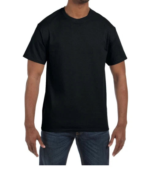 Gildan Men G5000 Premium Short Sleeve Heavy Cotton Plain Black Casual T-Shirt