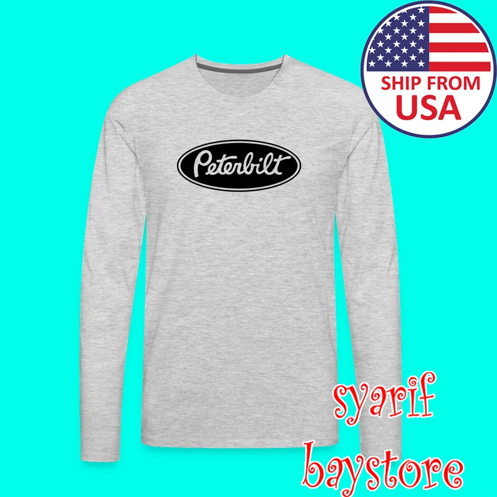 Peterbilt Truck Men's Grey Size S to 2XL