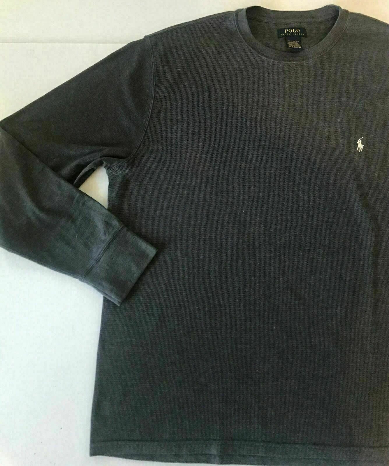 Polo Ralph Lauren Lounge Mens Thermal Shirt Soft Waffle Knit Dark Gray 2XL