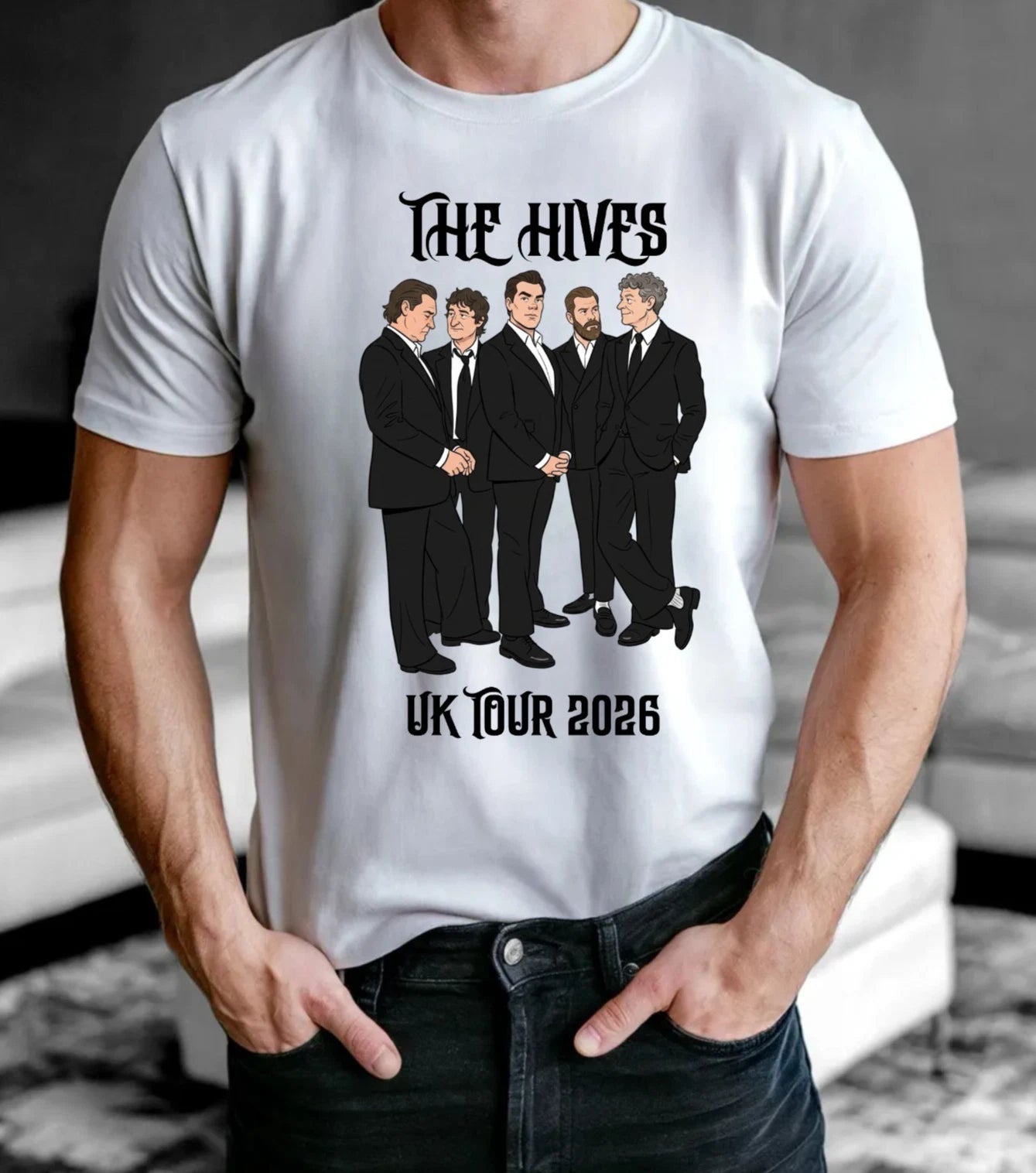 The Hives UK Tour 2026 Music T-Shirt - Retro 90s Swedish Rock Band Unisex Tee