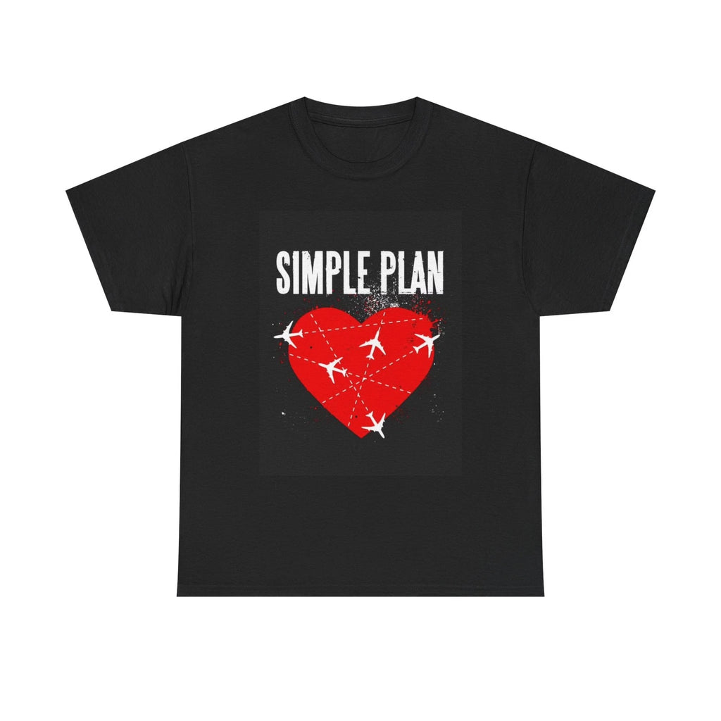 Simple plan T-shirt punk rock graphic heart love graphic Unisex Heavy Cotton Tee