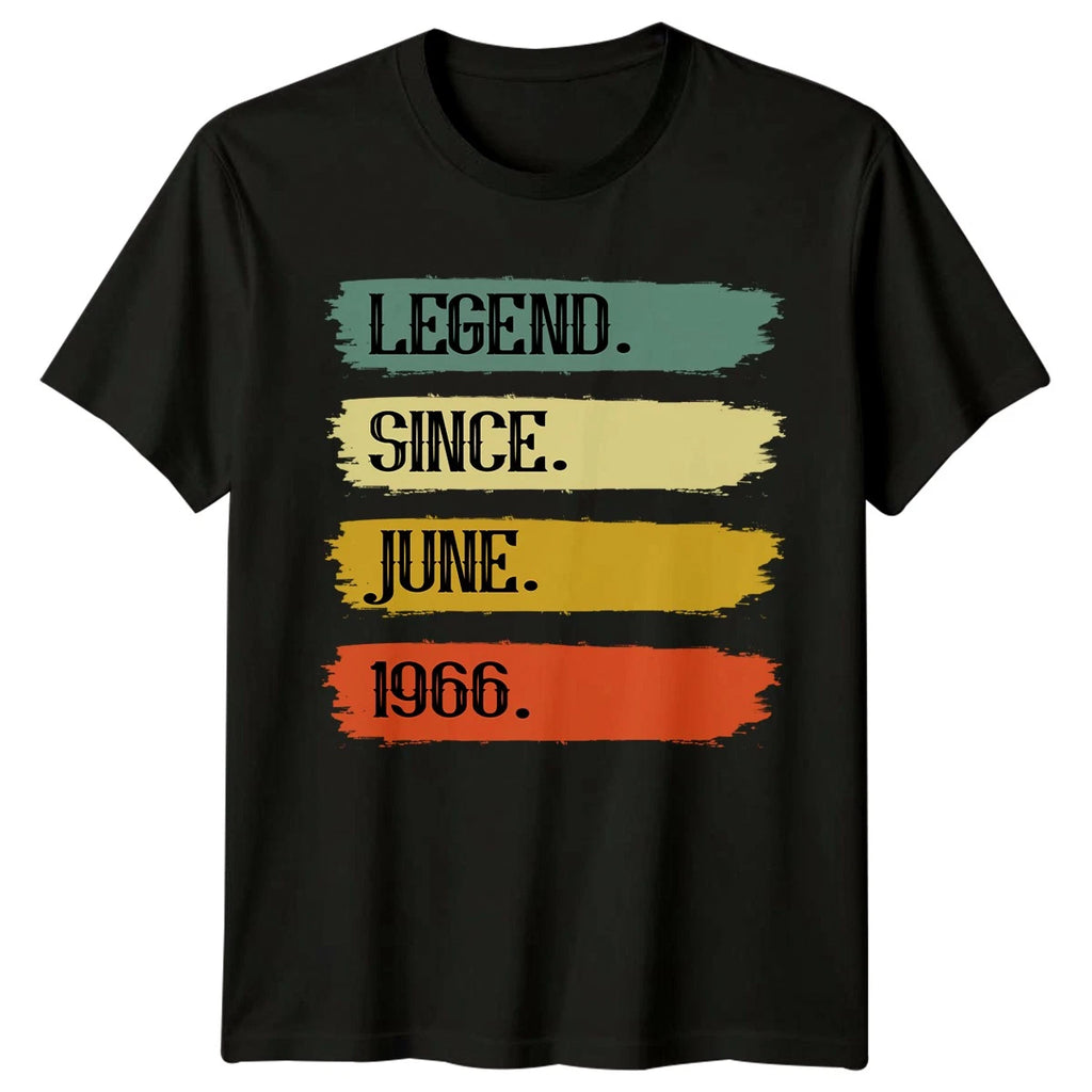Legend Since June 1966 Birthday Mens Custom Printed T-Shirt