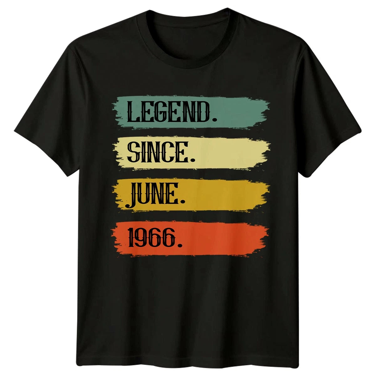 Legend Since June 1966 Birthday Mens Custom Printed T-Shirt