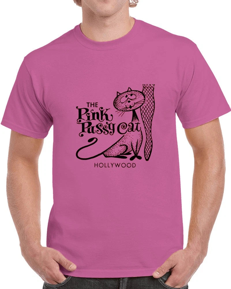 Vintage Pink Pussy Cat Club Hollywood T Shirt