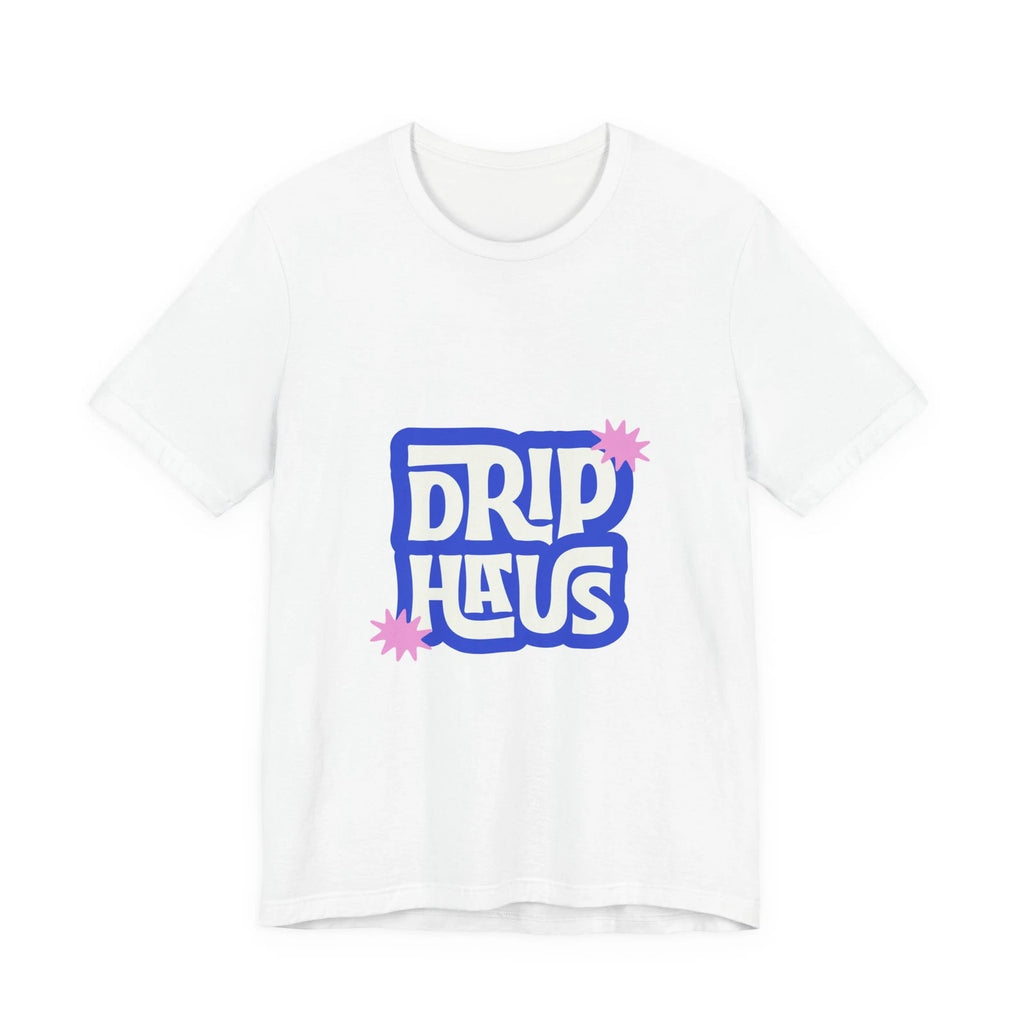 Drip Haus Logo Tee | Graphic T-Shirt, Retro Blue Lettering