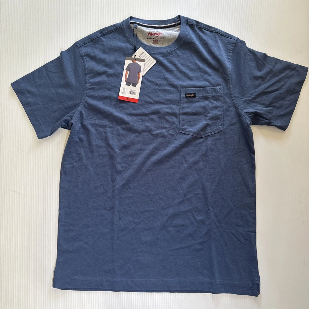 Wrangler Pocket Short Sleeve T-Shirt Color Blue Size M