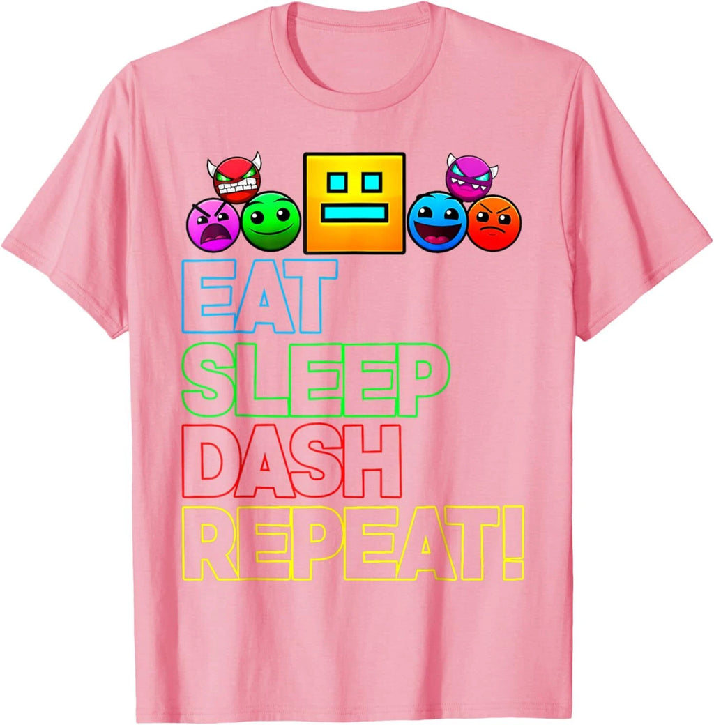 Eat Sleep Dash Repeat Video Game Geometry Video Gamer Lover T-Shirt