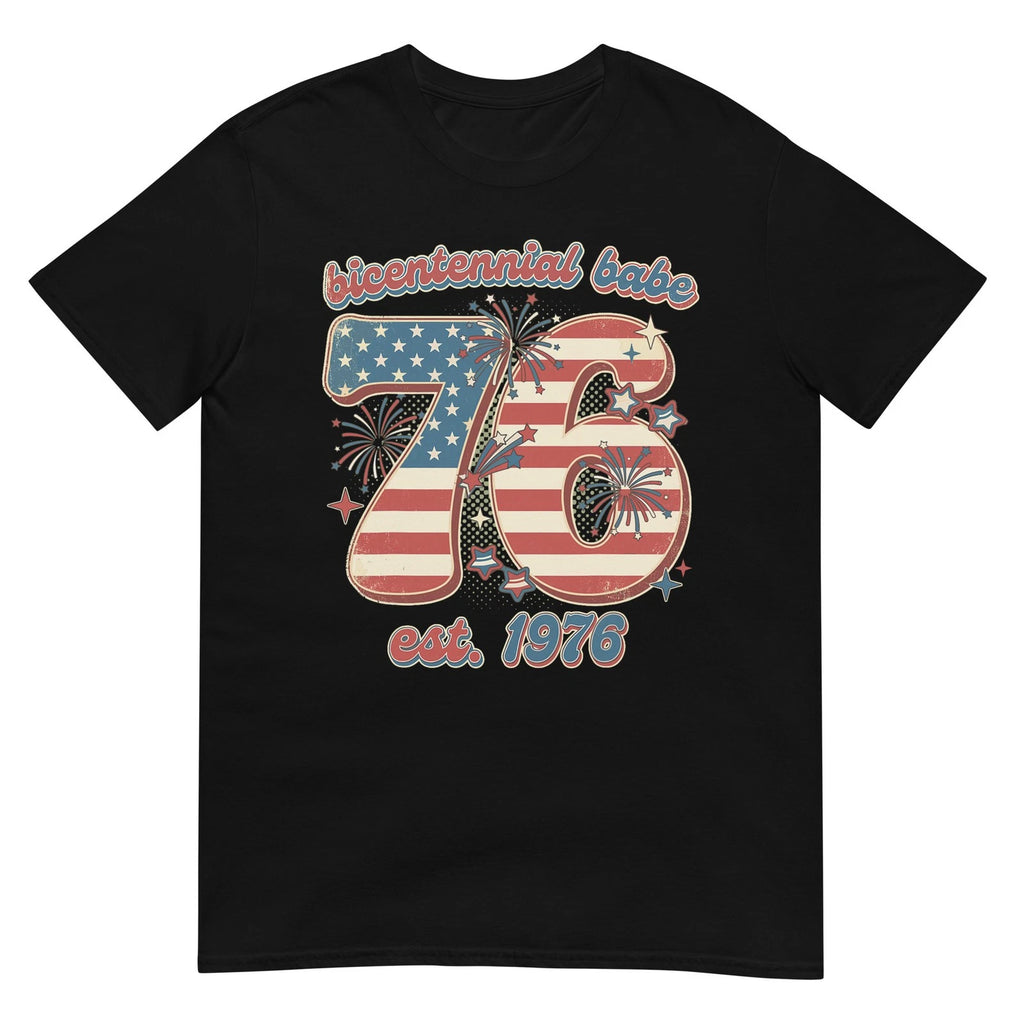 Bicentennial Babe 50th Birthday Women Vintage 1976 Flag T-Shirt