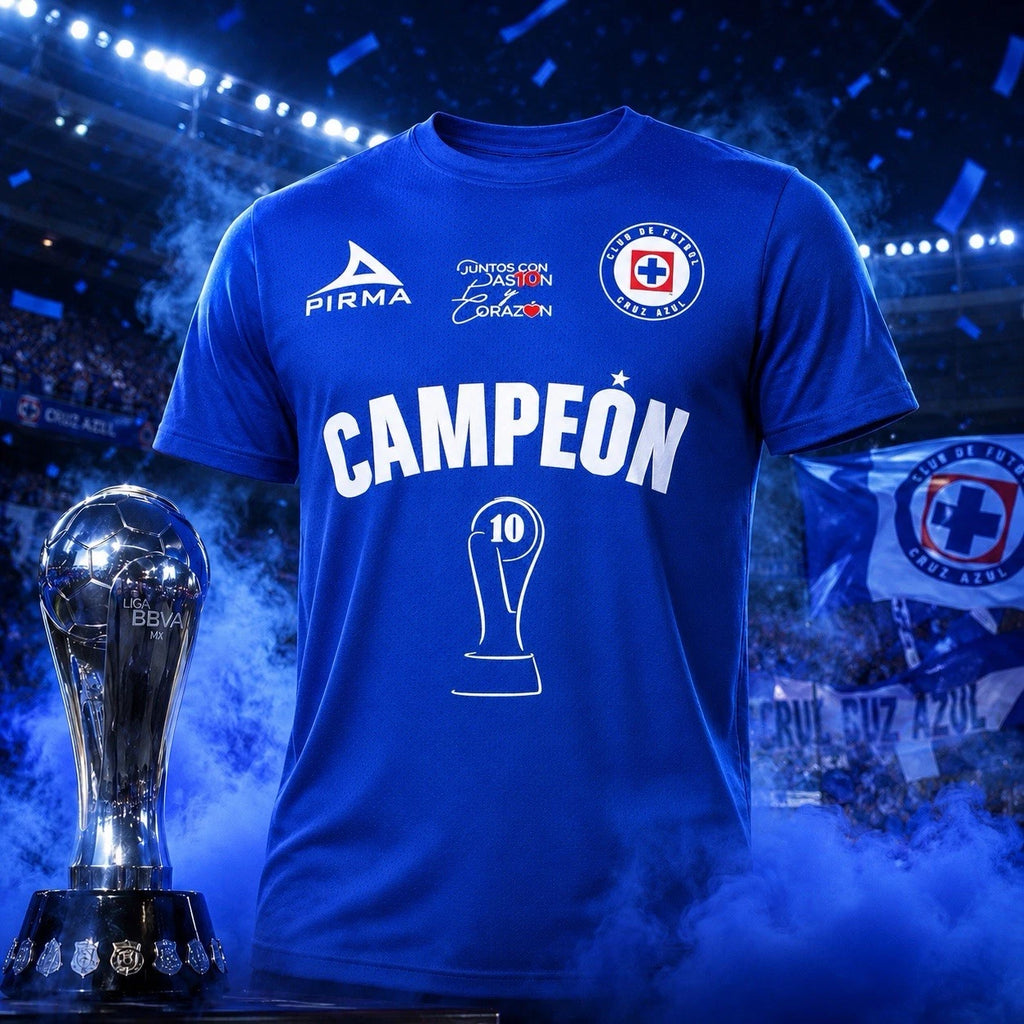 Cruz Azul Campeón 2026 T-Shirt La Décima Es Nuestra Soccer Liga MX