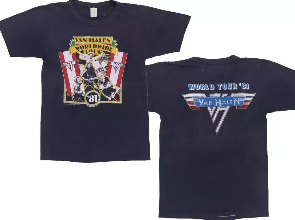 1981 Van Halen Worldwide Tour Shirt Cotton Unisex Size S-5XL For Fans