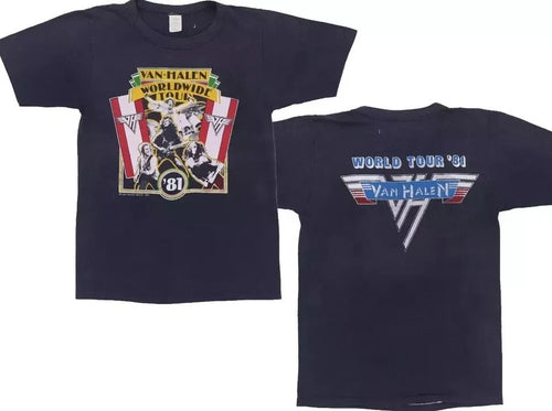 1981 Van Halen Worldwide Tour Shirt Cotton Unisex Size S-5XL For Fans