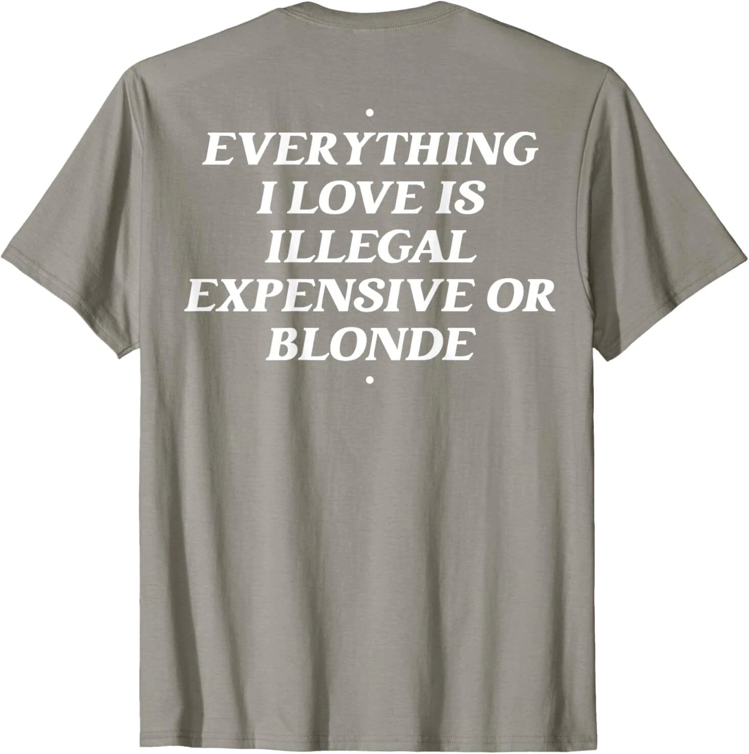 Everything I Love Is Illegal Expensive Or Blonde (On Back) T-Shirt