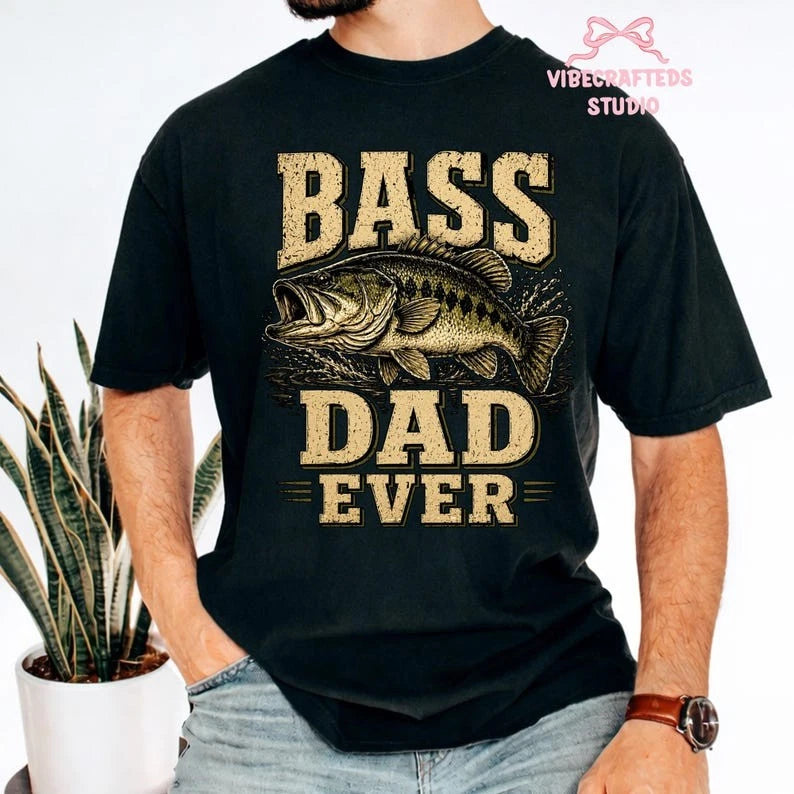 Bass Dad Ever Shirt, Funny Fishing Dad Tee, Best Dad Fisherman Gift Bass Fishing