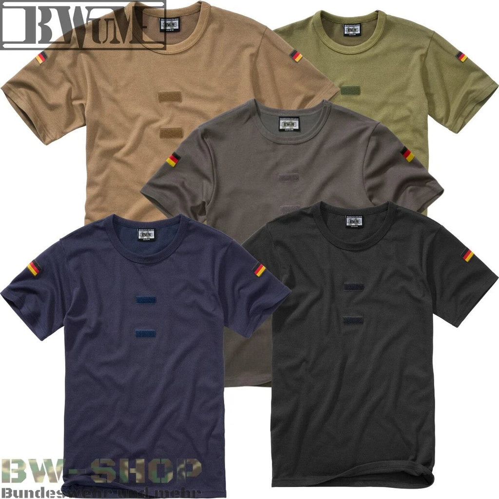 BWuM GERMAN ARMY TROPICAL SHIRT + FLAGS & Hook and Loop BW T-SHIRT UNDERSHIRT ARMY SHIRT