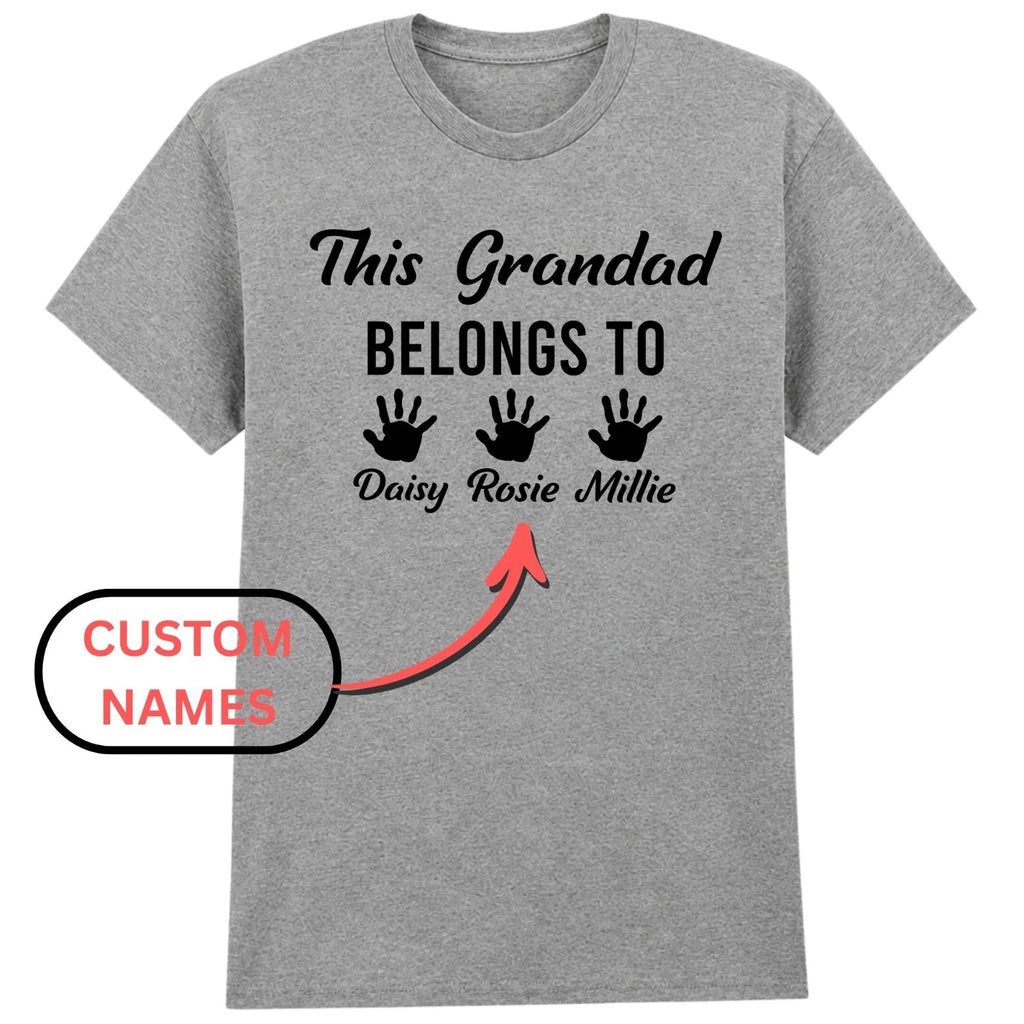 Personalised Grandad Shirt Custom Names Gift Birthday Fathers Day Xmas Tee Tops