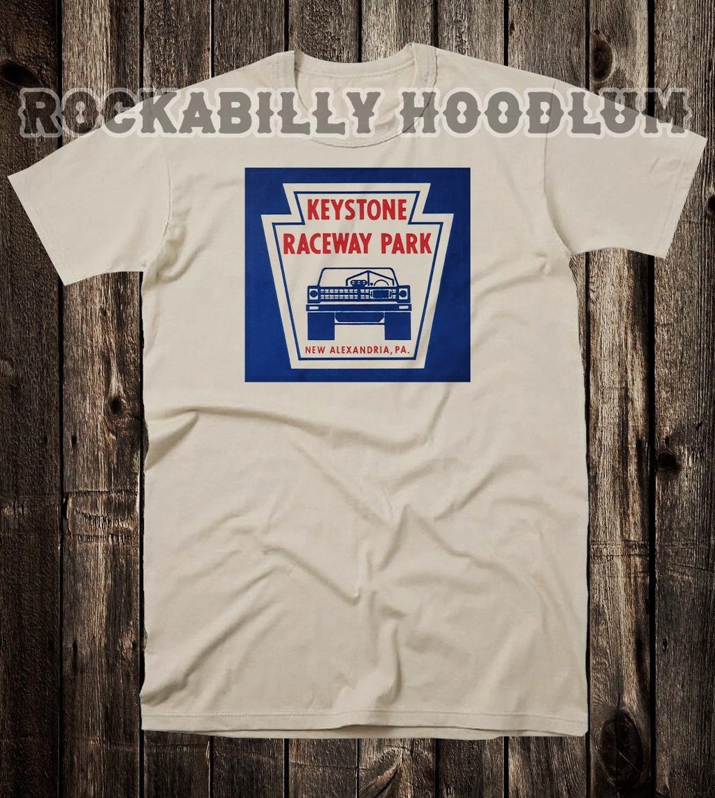 Retro Hot Rod Tee T Shirt Drag Race Racing Speed Shop Keystone Raceway Park PA