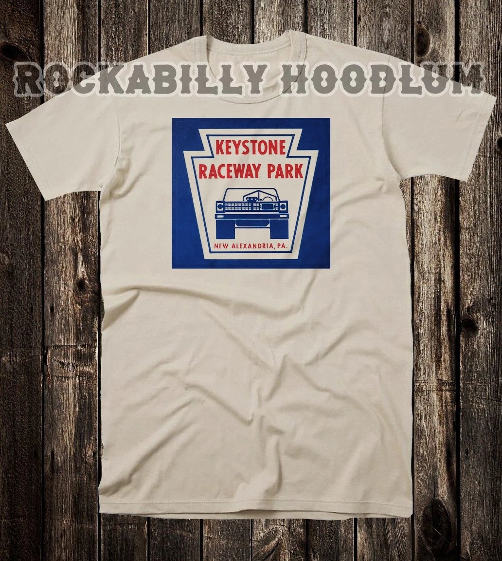 Retro Hot Rod Tee T Shirt Drag Race Racing Speed Shop Keystone Raceway Park PA