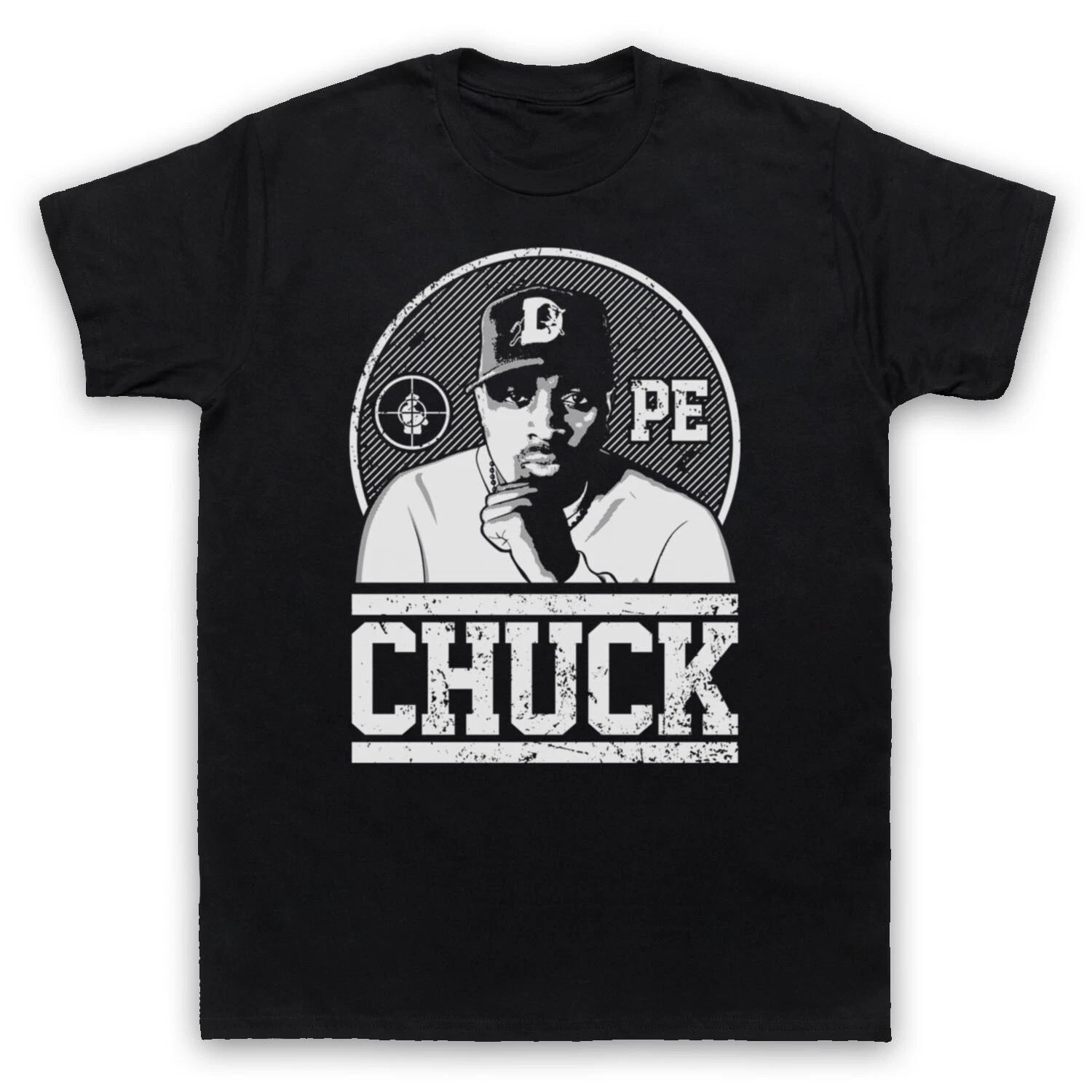 CHUCK D PUBLIC ENEMY TRIBUTE ICONIC RAPPER UNOFFICIAL MENS & WOMENS T-SHIRT