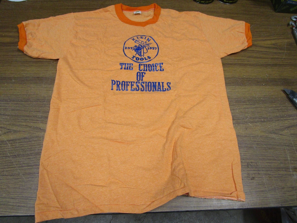 NOS Vintage Klein Tools Tool Co. Advertising Tee Shirt Russell Athletic USA Med.