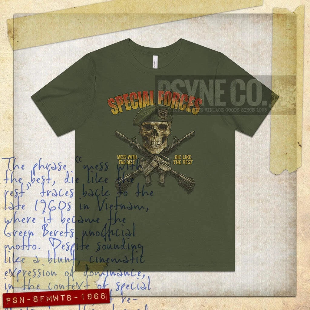 Special Forces: Mess With the Best, Die Like the Rest 1968 Vintage Men's T-Shirt