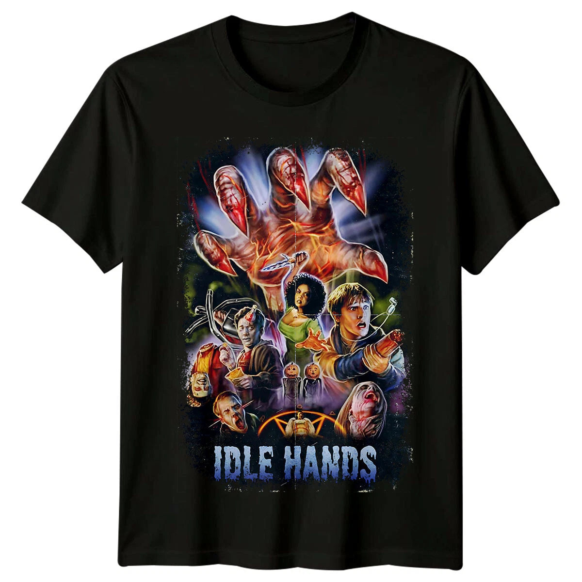 Idle Hands (1999) Movie Poster Inspired T-Shirt Retro 90s Tee Unisex