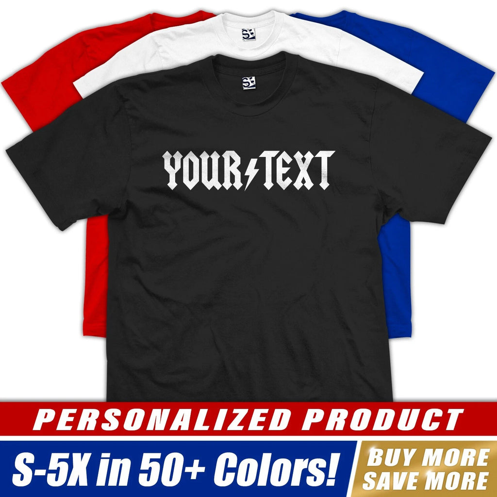 Custom AC/DC Parody T-Shirt | ACDC Style Font Rock Band Personalized Logo Design