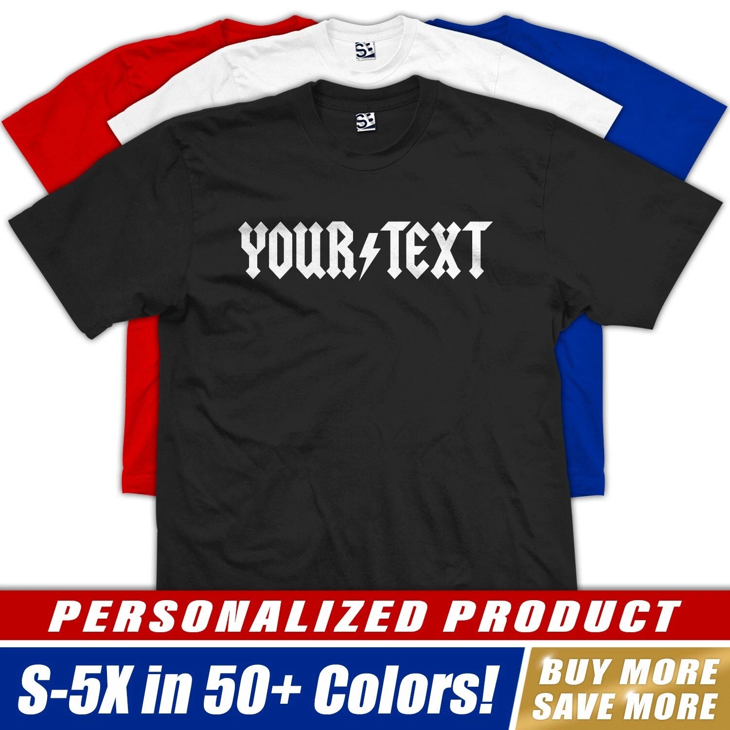 Custom AC/DC Parody T-Shirt | ACDC Style Font Rock Band Personalized Logo Design
