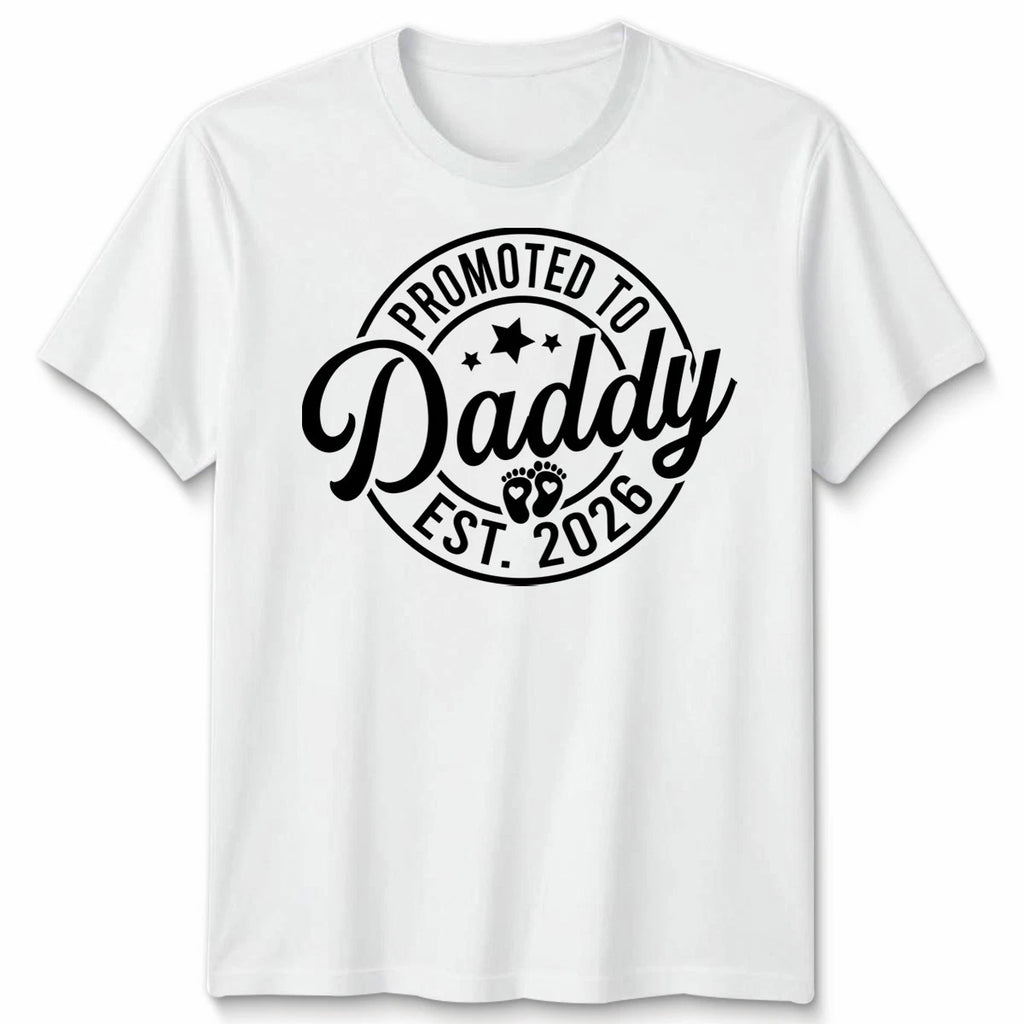 Promoted To Daddy Mens T Shirt Est 2026 Best Dad Father's Day Novelty Tee