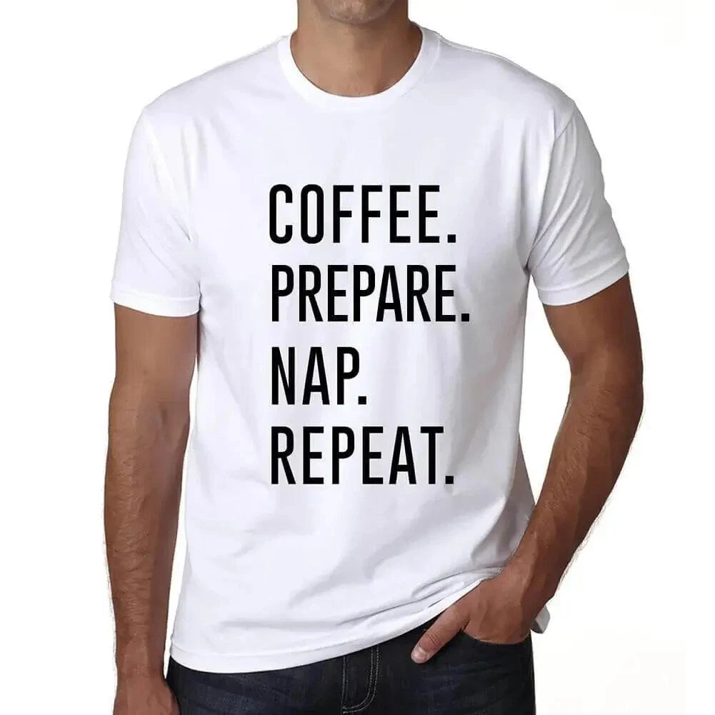 ULTRABASIC men's t-shirt coffee preparation nap repetition coffee prepare