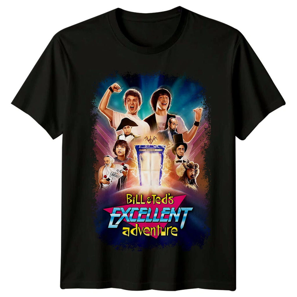 Bill & Ted's Excellent Adventure (1989) Movie Poster Inspired T-Shirt Retro Fans