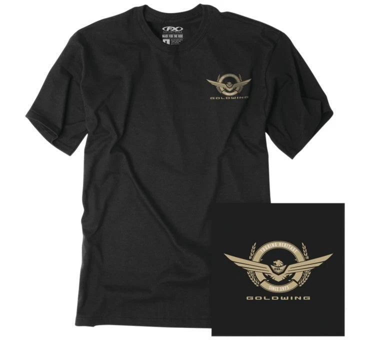 Factory Effex Gold Wing Badge T-Shirts Motorcycle ATV/UTV Street Bike Dirt Bike