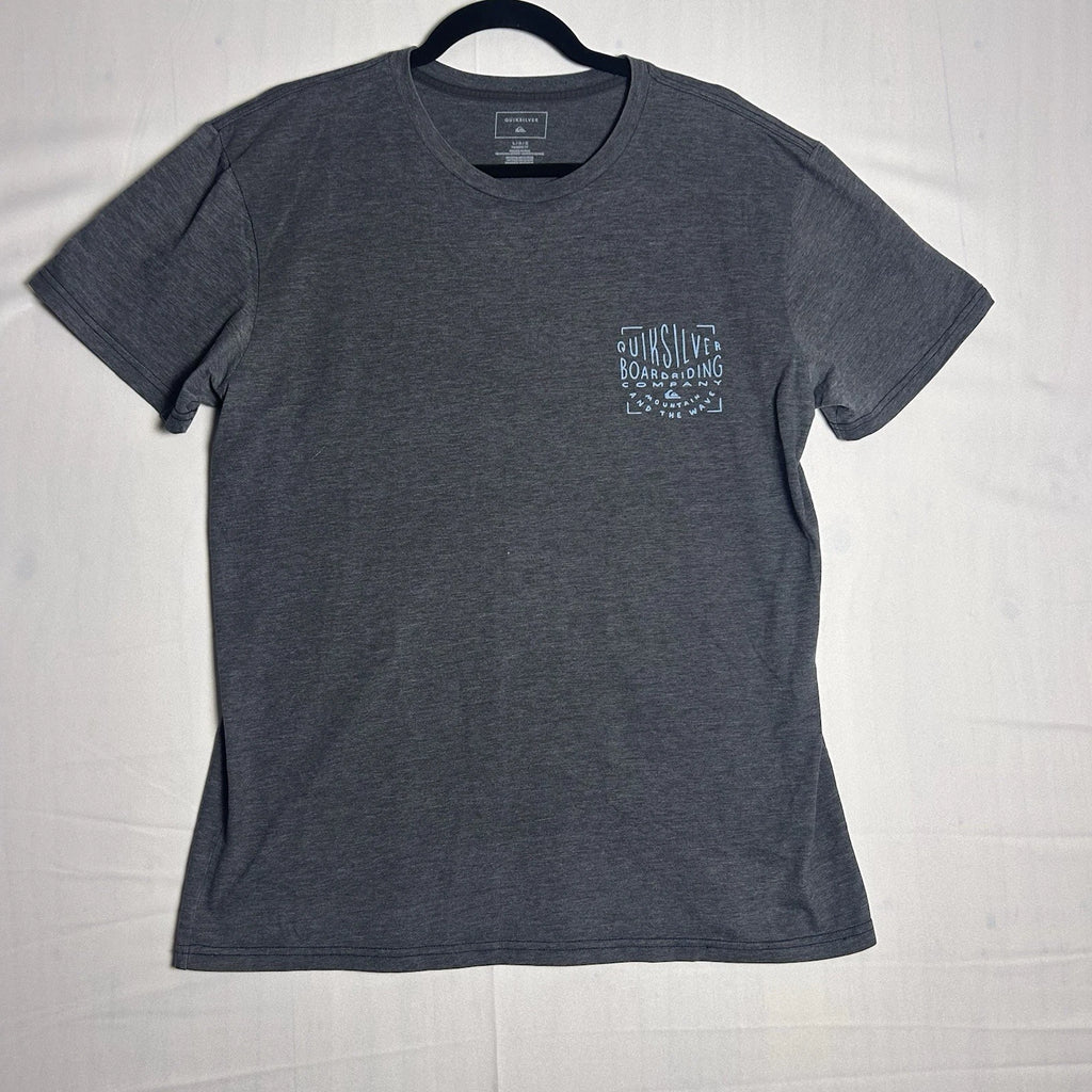 Quiksilver Premium Fit Men's Short Sleeve Gray Crew Neck Size L