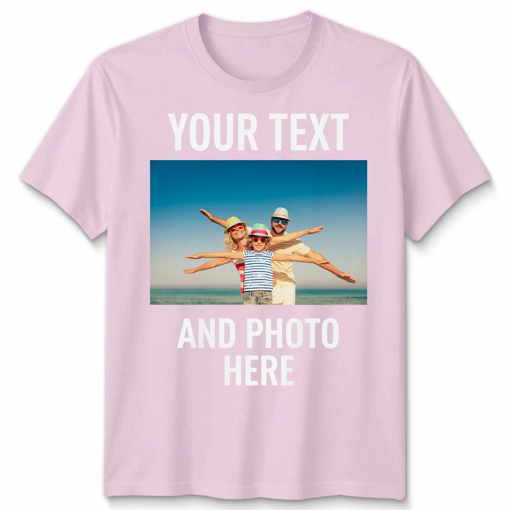 Personalised Unisex T Shirt Custom Print Tee Your Own Photo/Design And Text