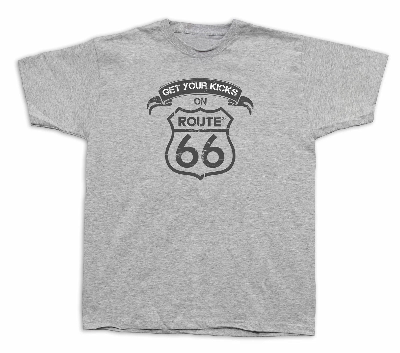 Route 66 highway Hot Rod Ride vintage man carage t shirt retro print tee