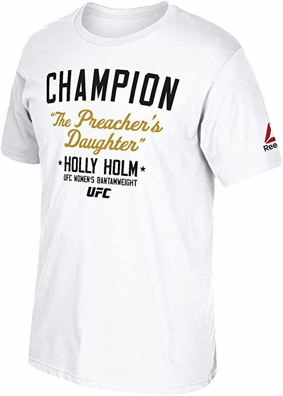 Reebok Men s UFC Fan Holly Holm Champion Short-Sleeve T-Shirt White, Large