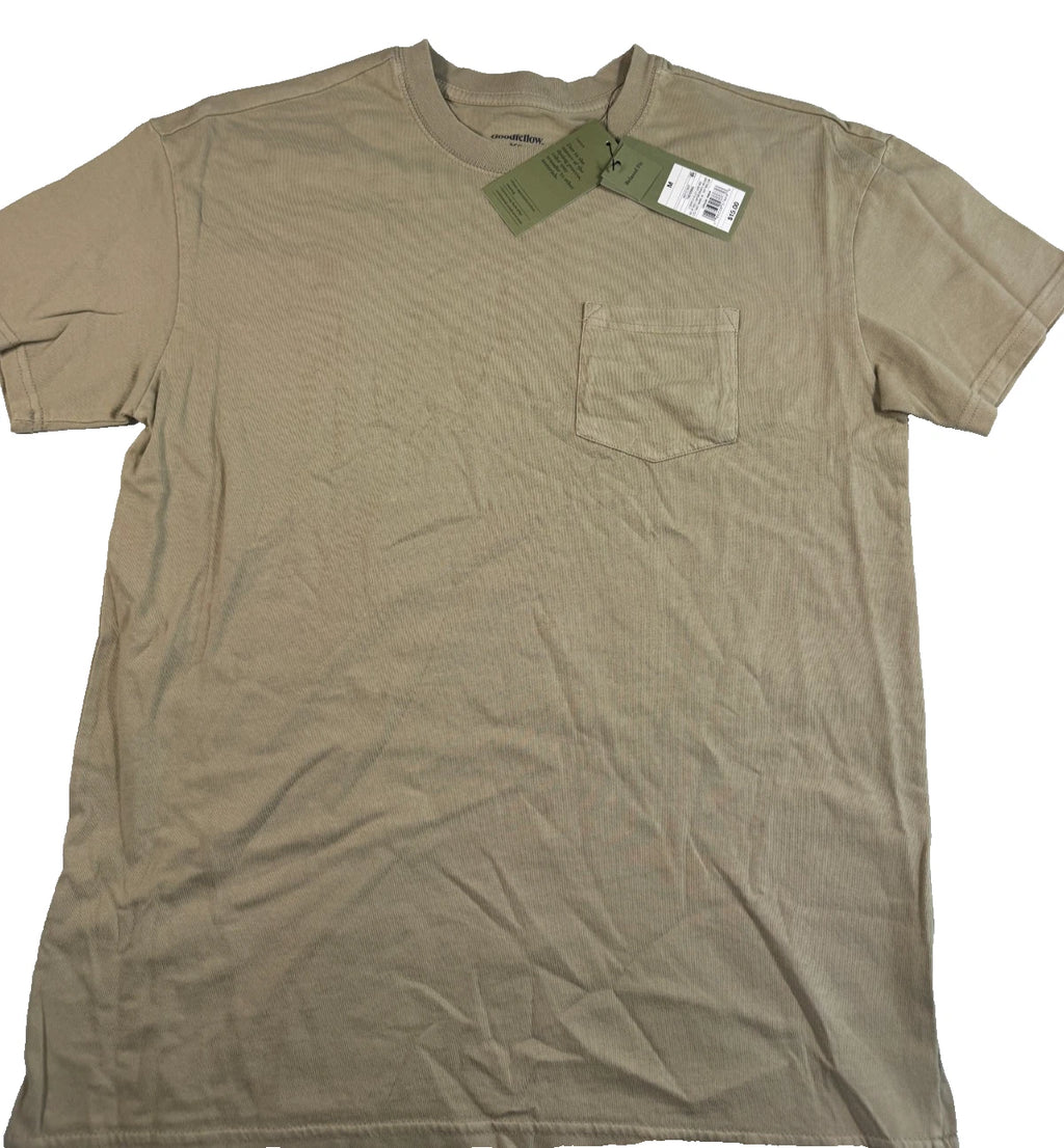 Goodfellow & Co Men's Heavyweight Short Sleeve T-Shirt Size Medium Dark Tan