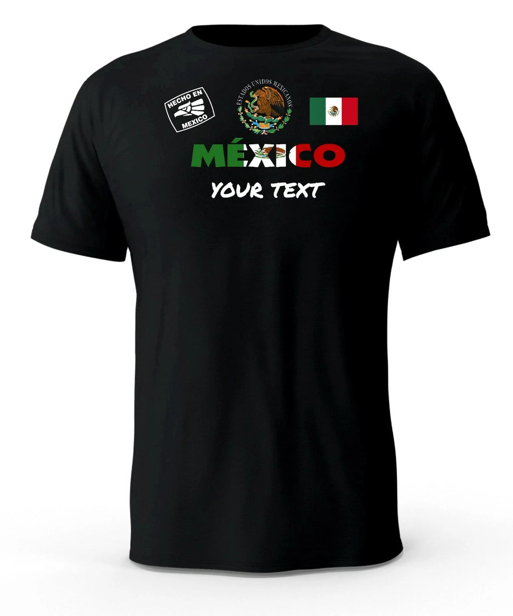 Hecho en Mexico Flag Black T-Shirt Black t-shirt tshirt  playera