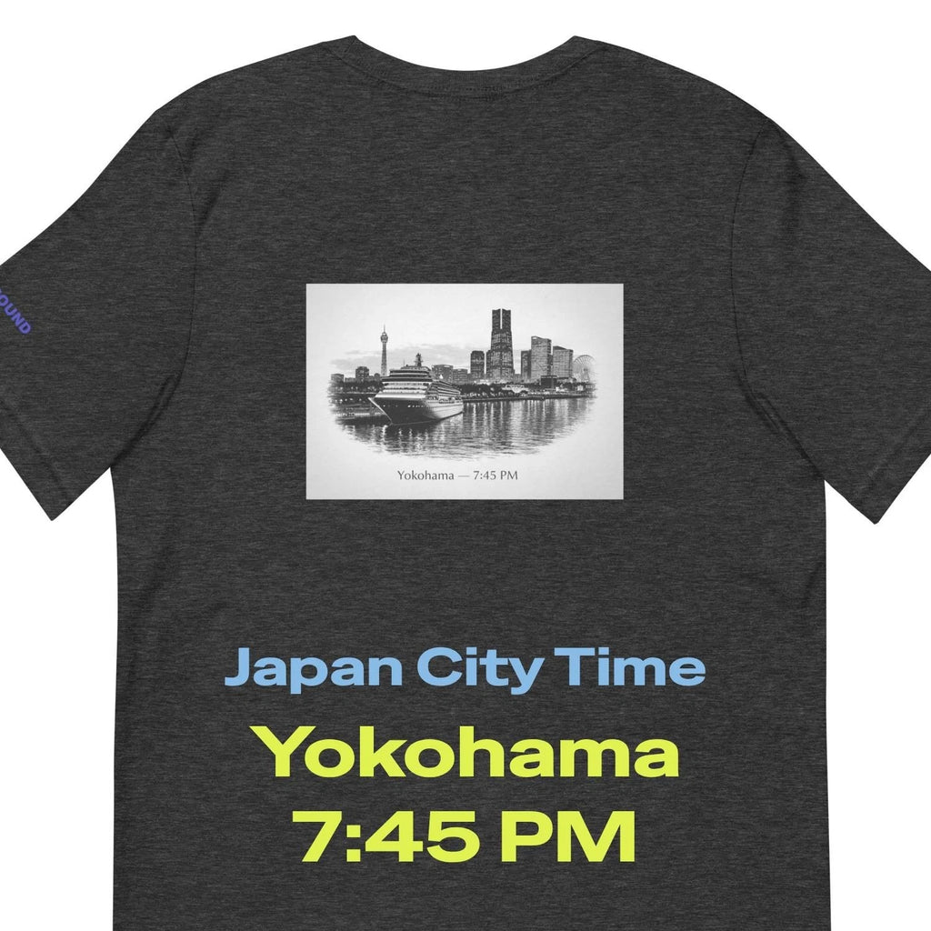 Unisex T-Shirt Yokohama Harbor Japan 7:45 PM Minimal Japanese Graphic Tee