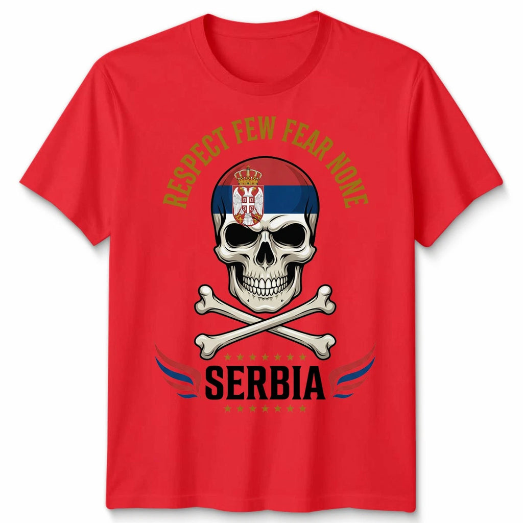 Serbia Respect Few Skull Football Unisex T Shirt Mens Womens Tee Graphic Top