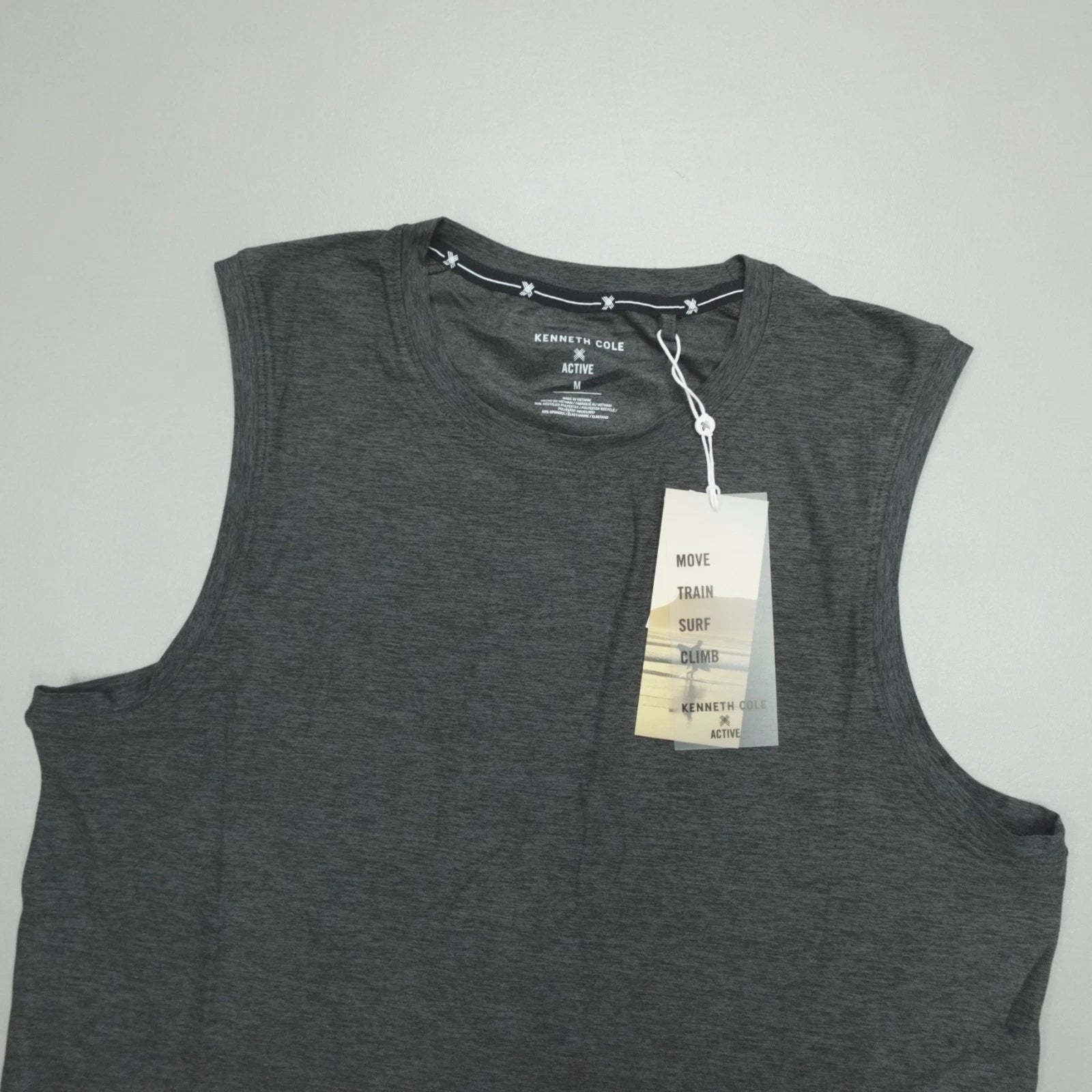 Kenneth Cole Tech Muscle Tee 4 Way Stretch Recycled Black Heather
