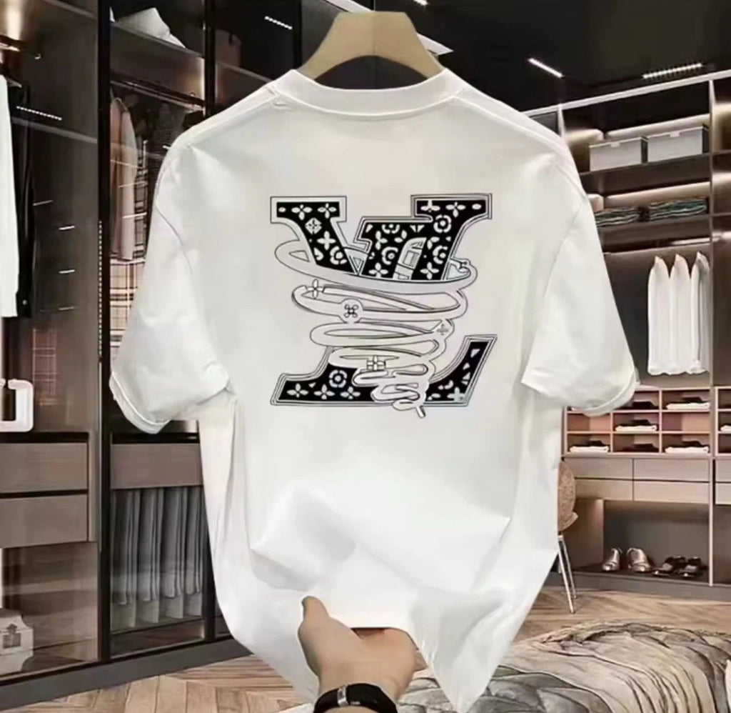 European Heavy Cotton Short-sleeved T-shirt Personalized Printing Summer Ins