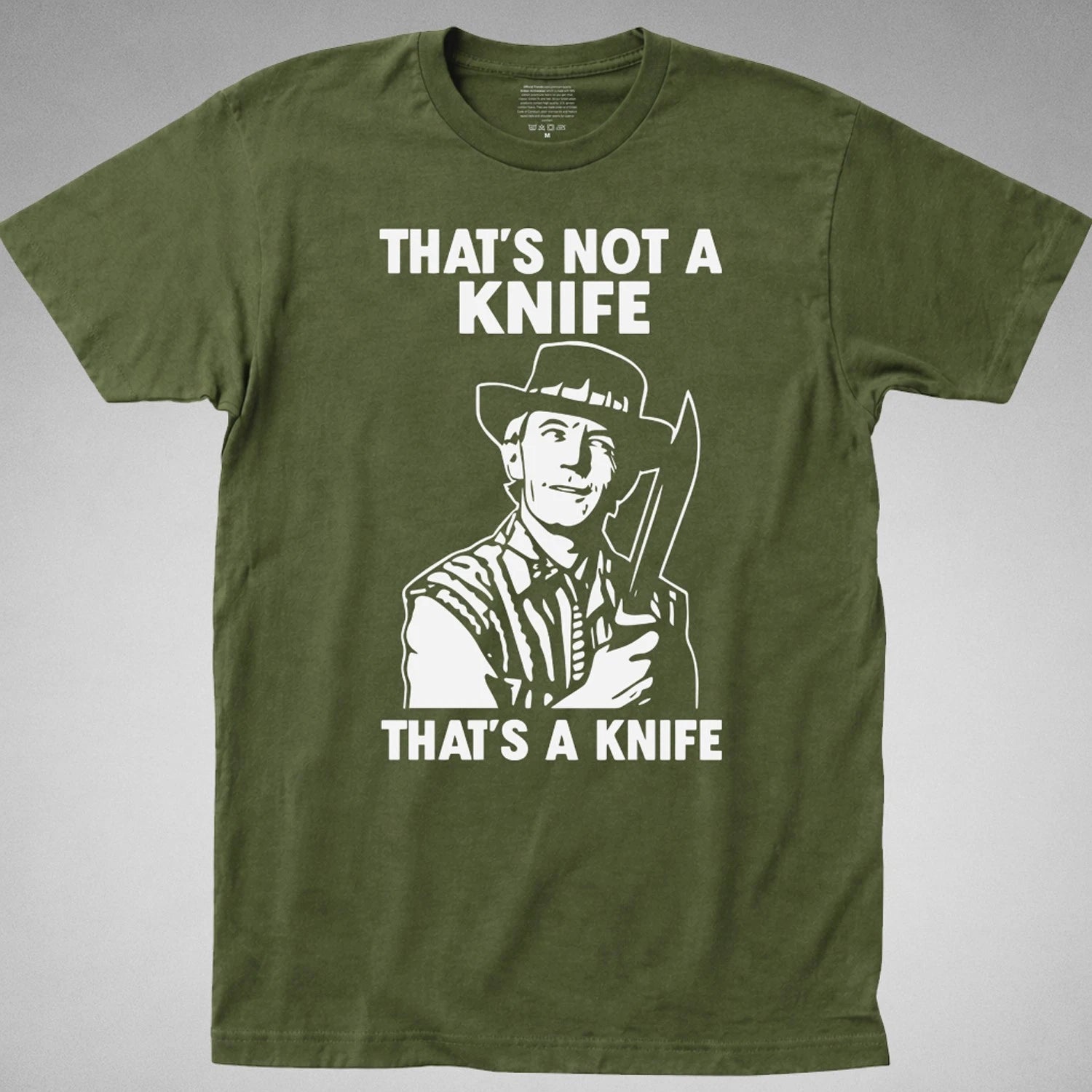 Crocodile Dundee T Shirt that's not a knife movie 2 80s mick Australia outback