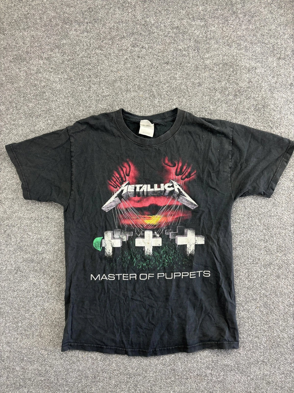 Vintage Metallica Shirt Mens Medium Black Master of Puppets Band Tee 90s Rock