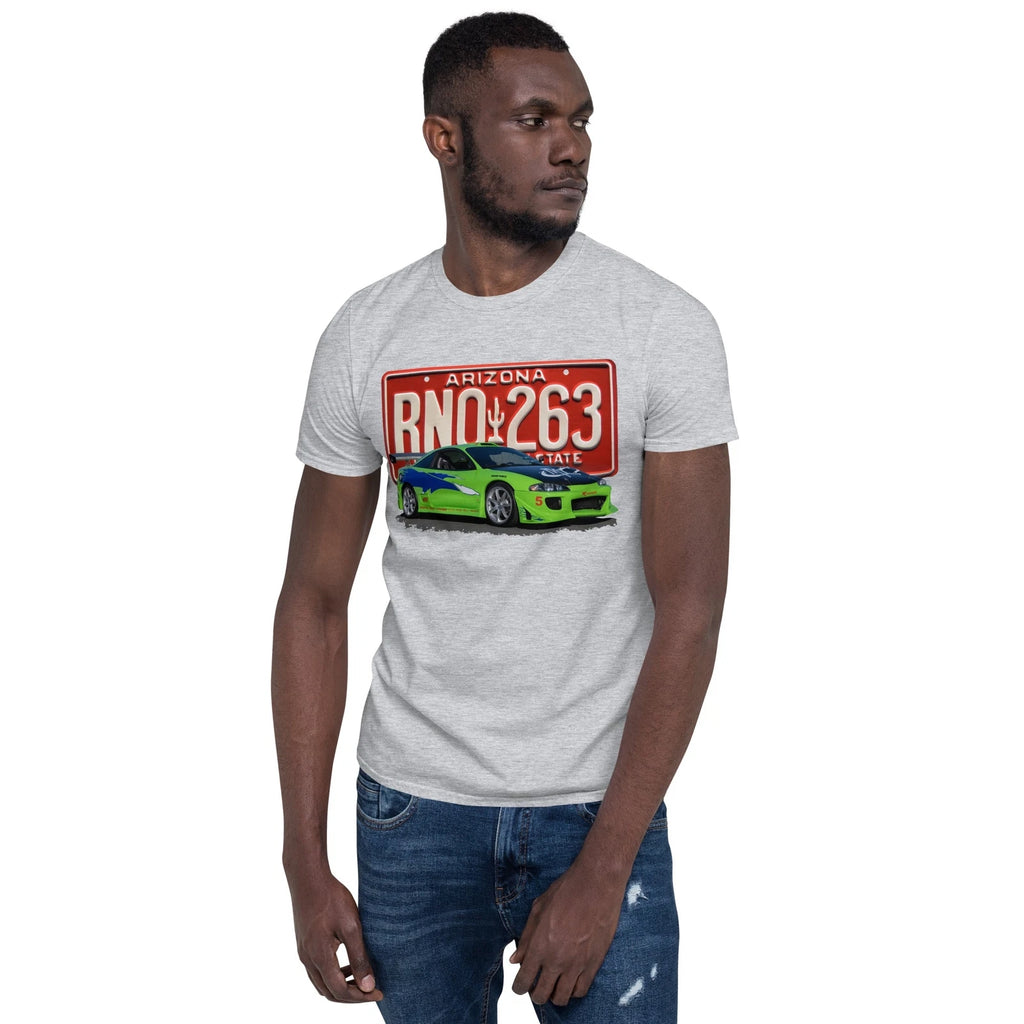 Brian's Green Mitsubishi Eclipse and License Plate Short-Sleeve Unisex T-Shirt