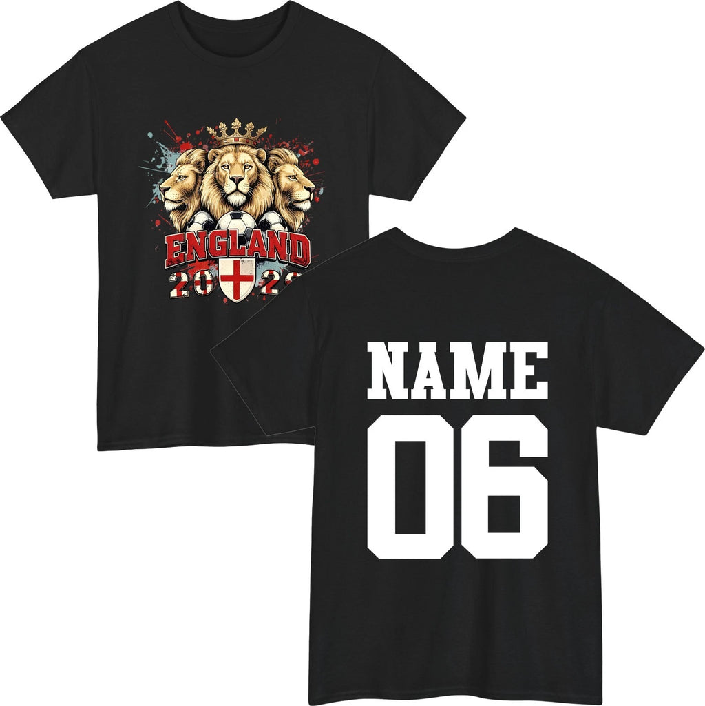 Personalised England World Cup 2026 T-Shirt Custom Name Number Football Fan Top
