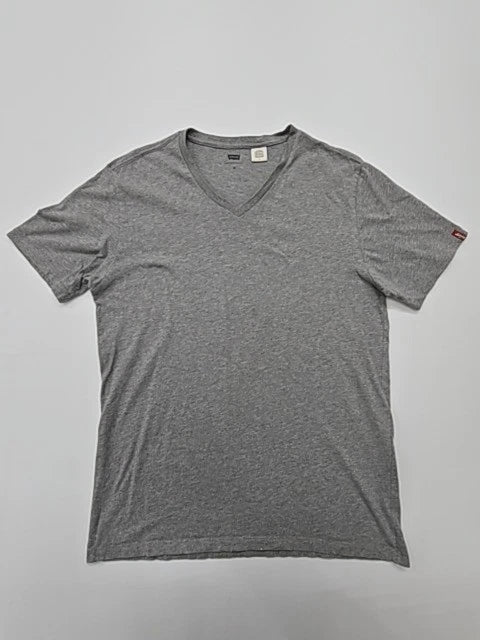 Levi's Men Heather Gray V-Neck T-Shirt Size M Regular Cotton Jersey
