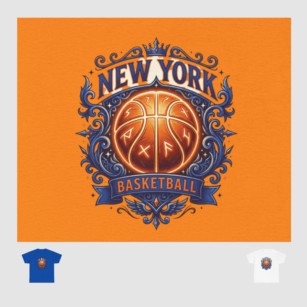 New York Basketball Shirt Finals 2026 Retro Vintage Graphic Tee Blue Orange